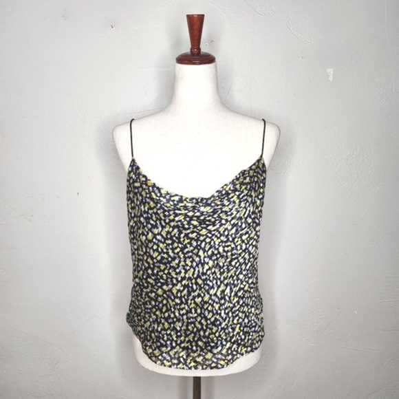 alice + olivia Abstract Print Silk Cowl Neck Cami Size Small - Picture 1 of 12